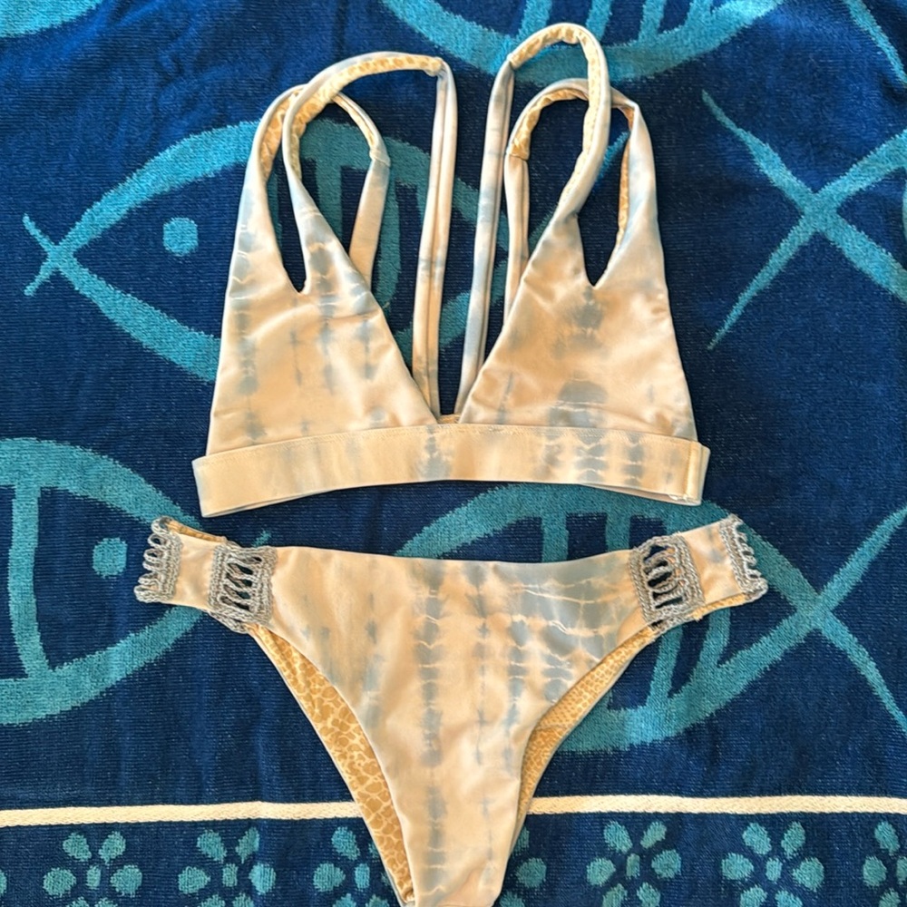Acacia plantation Gili set in shibori top S bottom L EUC